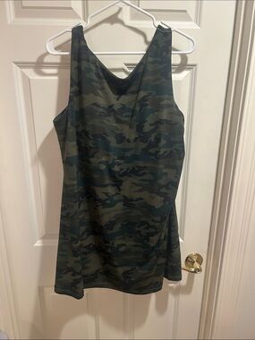 Aerie Camo Tank Dress - Green & Black Camo Print